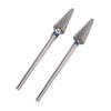 2pcs Tungsten Tapered Nail Drill Bit Rotary Cuticle Removal Manicure Pedicure Tool Cone Shaped Nail Drill Bit for