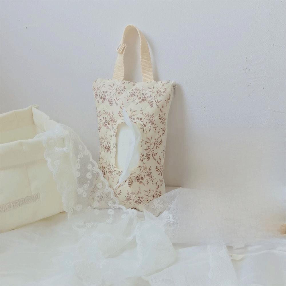 Quilted Baby Wipes Dispenser Floral Design Wet Tissue Storage Bag Mom Travel