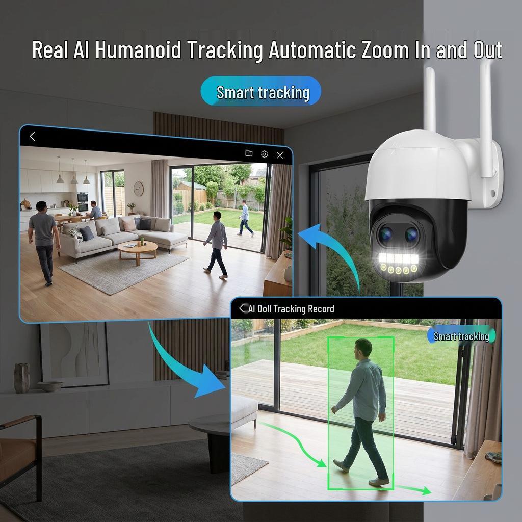 Icsee Wireless 5X Zoom 360° Panoramic Rotating Camera for Indoor/Outdoor Home Use