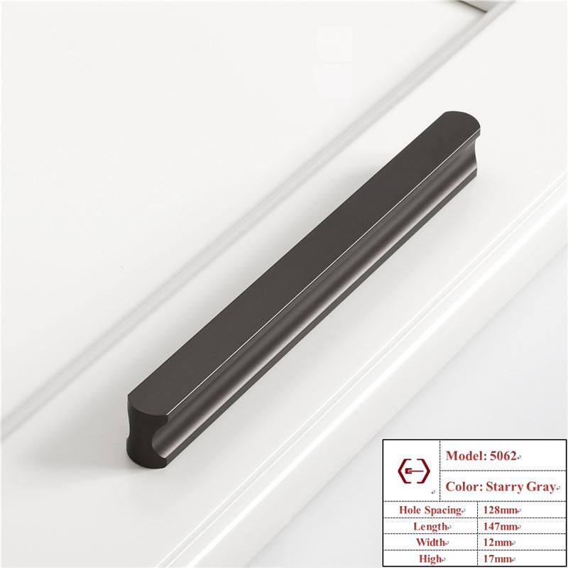 Hidden Furniture Handle Gold Black Gray Kitchen Cabinet Knob Wardrobe Drawer Pull Kitchen Extended Door Handle Accessories Knobs
