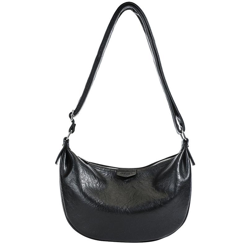 Retro Trend Large-capacity Dumpling Bag Women 2025 New Versatile Simple Casual Commuter Shoulder Messenger Bag