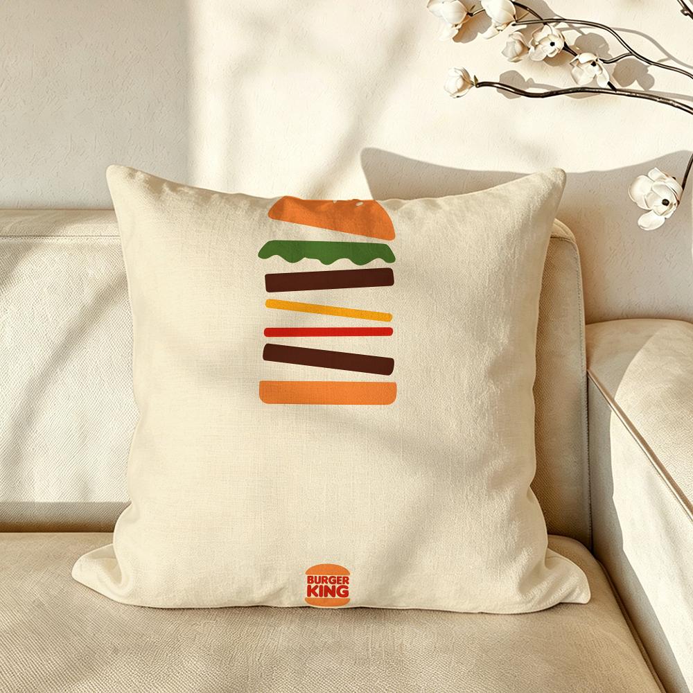Food BBurger KKing Cushion Cover Pillow Case Antidustmite Pillowcase Silky Short Plush Sofa Cushion Cover hot