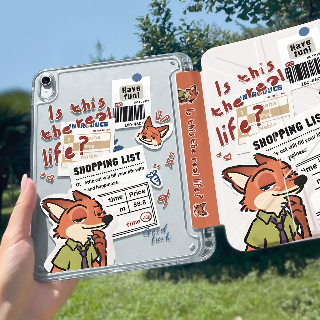 Fox rabbit flat protective cover for ipadair8/7 shell pro acrylic 3y fold 11th generation 13 inches