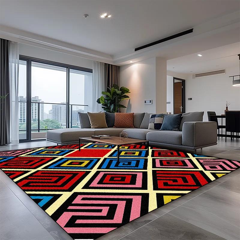 Modern New Geometric Carpet for Living Room Abstract Home Decoration Sofa Side Plush Rugs Kitchen Tables Non-slip Soft Floor Mat