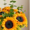 Sunflower Luxury Realistic Artificial Flower Bouquet for Living Room Dining Table Display Decor