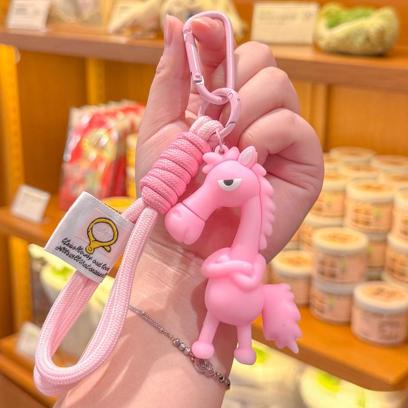 Cute Horse Silicone Keychain Stylish Lanyard Design Portable Key Ring Fun Cartoon Animal Bag Pendant Accessory 2026 Holiday Gift