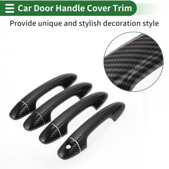Car Door Handle Cover Trim for Toyota RAV4 2013-2018 Carbon Fiber Black