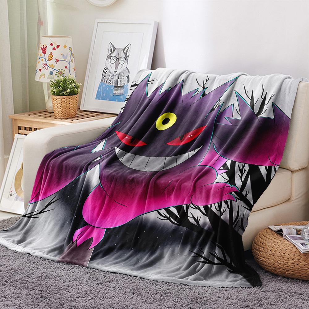 Gengar  Print Flannel Blanket, High Quality Comfortable for All Seasons, Home Decor, Warmth and Comfort