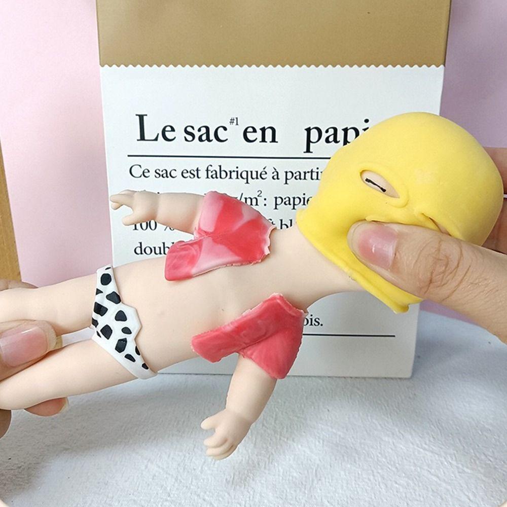 Sensory Toy Cartoon Fidget Toy Silicone Pinch Decompression Toy Masked Doll Squeeze Toy  Funny Toys