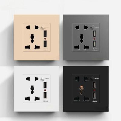 Εντοιχιζόμενη Πρίζα Τοίχου Τύπου 86 USB με Γρήγορη Φόρτιση, 2-3-5 Πρίζες, Διακόπτης, Έκδοση Χονγκ Κονγκ/Βρετανική