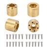 4 Pcs Brass Wheel Hex Hub Adapter RC Car Crawler Widen Adapter for 110 RC Crawler 1.9 2.2in VP