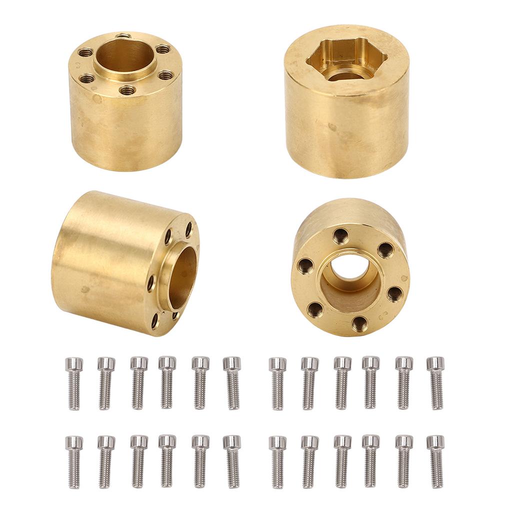 4 Pcs Brass Wheel Hex Hub Adapter RC Car Crawler Widen Adapter for 110 RC Crawler 1.9 2.2in VP