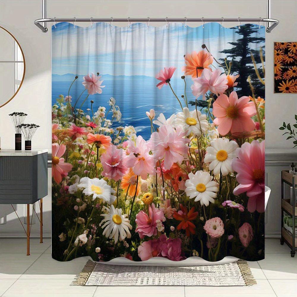 

Ocean Floral Garden Waterproof Mildew-Resistant Shower Curtain - Vibrant Design For A Refreshing Bathroom Dcor Experience W60H190(CM)-1 Pcs