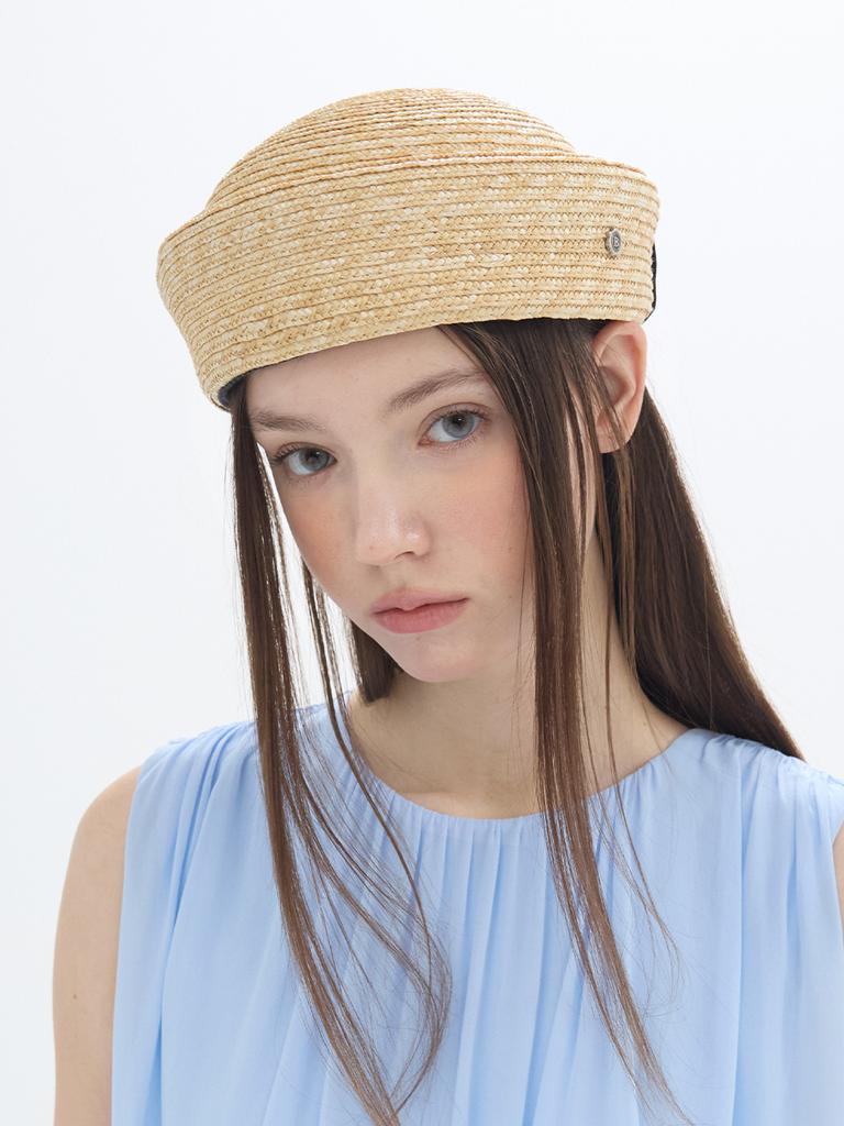 Beulaunhaes Back Ribbon Straw Beanie - Natural