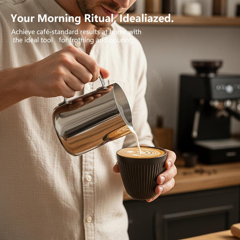 Stainless Steel Milk Frothing Pitcher Dishwasher Safe 350ml/600ml for Cafe Shop Espresso Pull Flower Latte Art