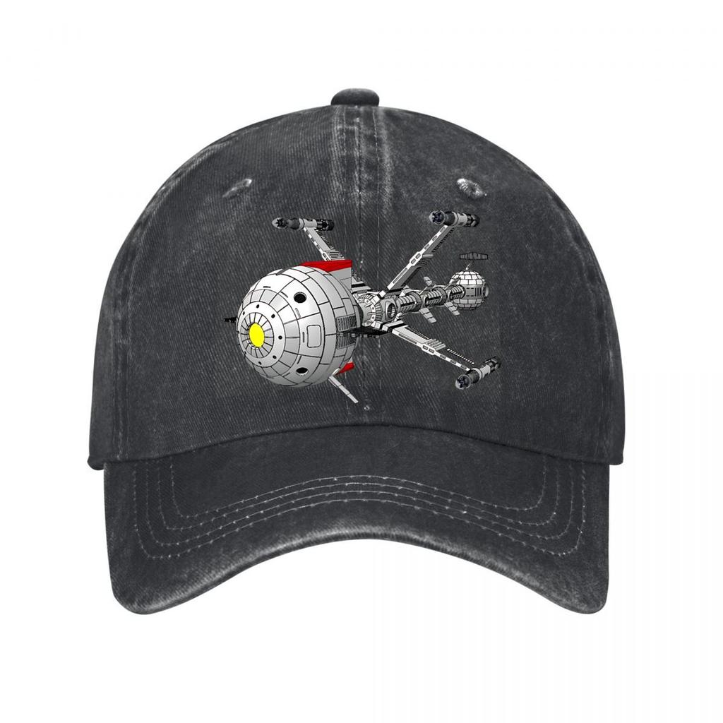 Retro SciFi Spaceship Detailed Design Baseball Cap Unisex Women Distressed Washed Sun Cap Outdoor Workouts Hat