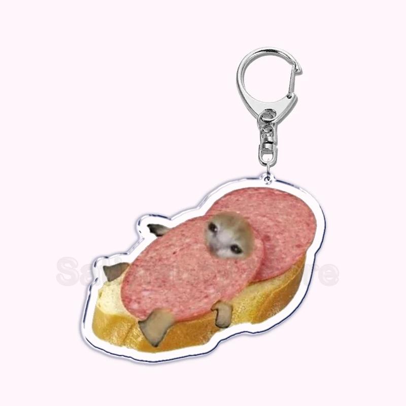 Creative Banana Cat with Heart Keychain for Accessories Bag Pendant Food Fruit Happy Cats Key Chain Ring Keychains Jewelry Gift