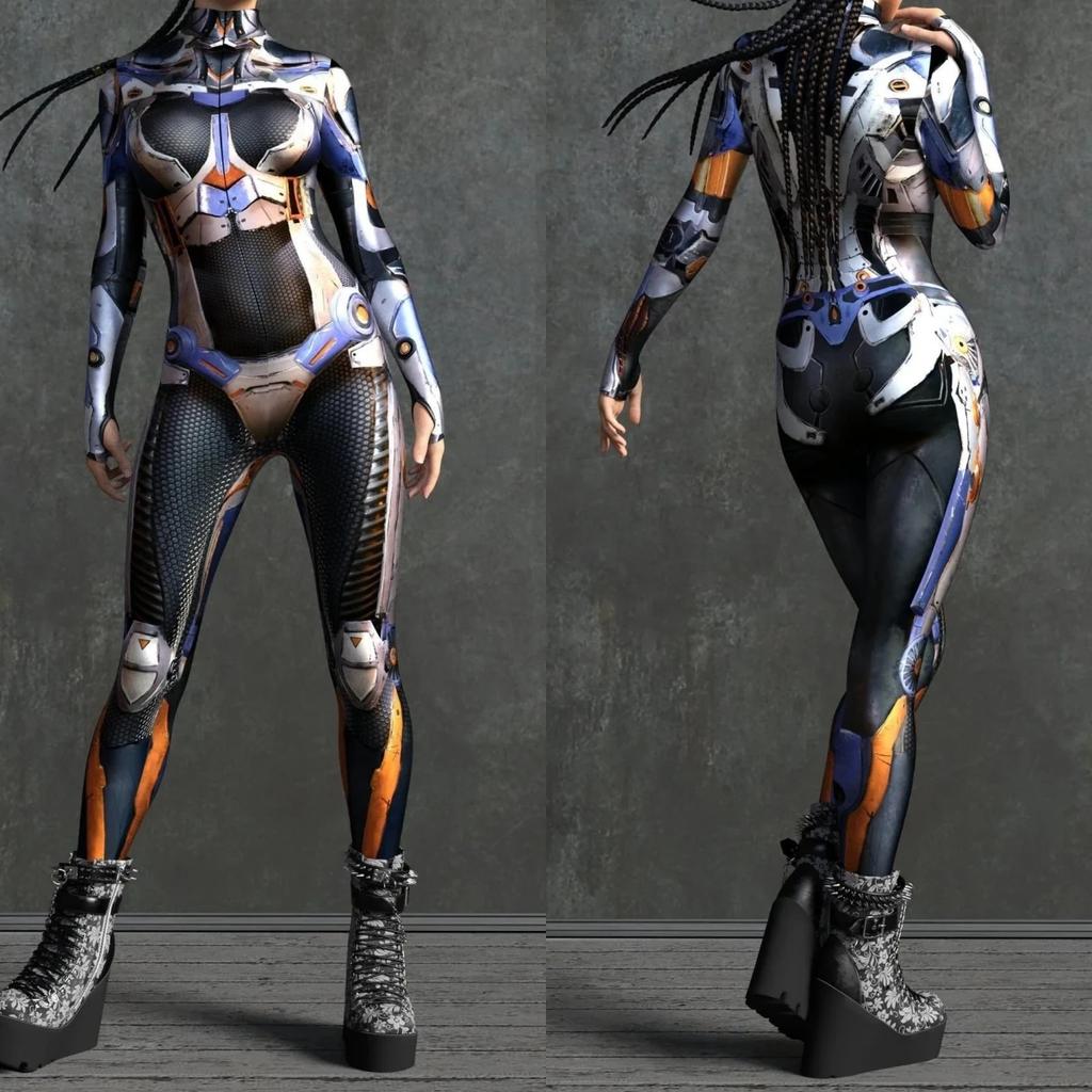 Costume de Scenă cu Imprimare Digitală 3D Adulți Evenimente de Halloween Petrecere Tematică Carnaval Costum Cosplay Joc de Rol Salopetă