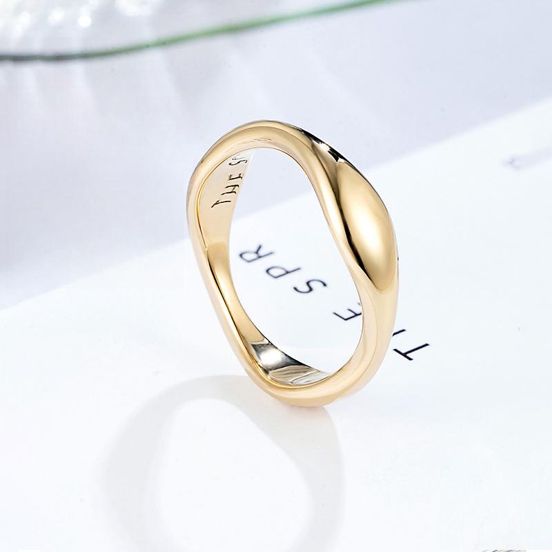 New Geometric Bamboo Ring Electroplated Stacked with High-grade Element Ring Ring Women's Ins Titanium Steel Jewelry