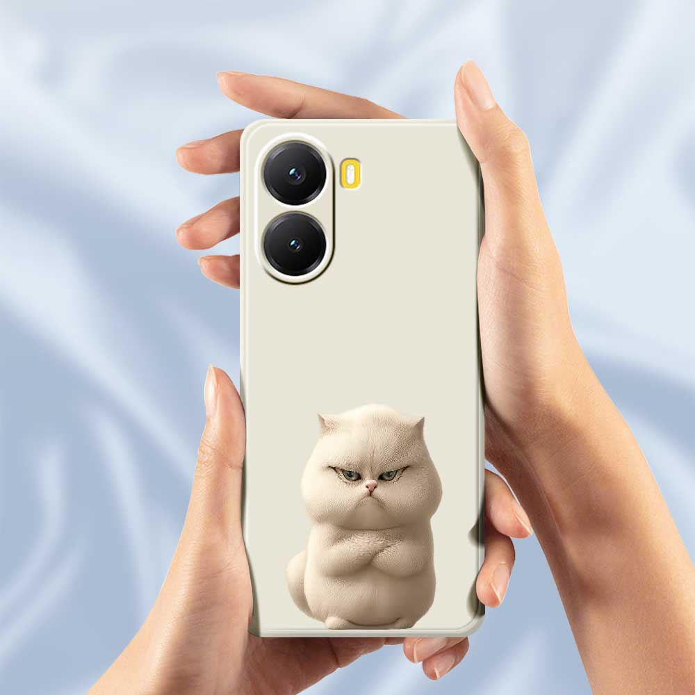For Xiaomi Redmi Turbo 4 5G/Poco X7 Pro 5G Case Angry Cat Pattern Printing Straight Edge TPU Phone Back Cover