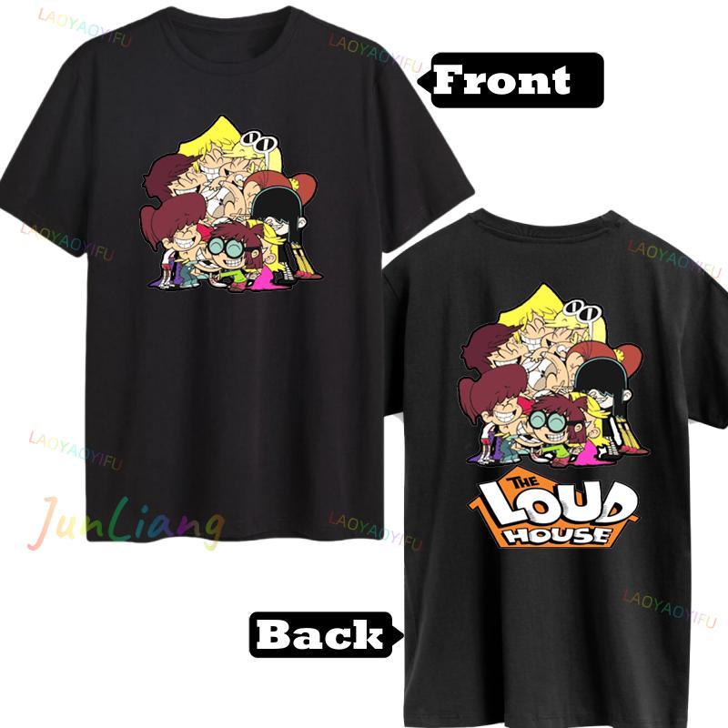 Loud House Tshirts Cartoon Print Japanese Anime Anime Teeshirt Short Sleeve Tshirt Funko Harajuku Kawaii Funny Cool Fashion