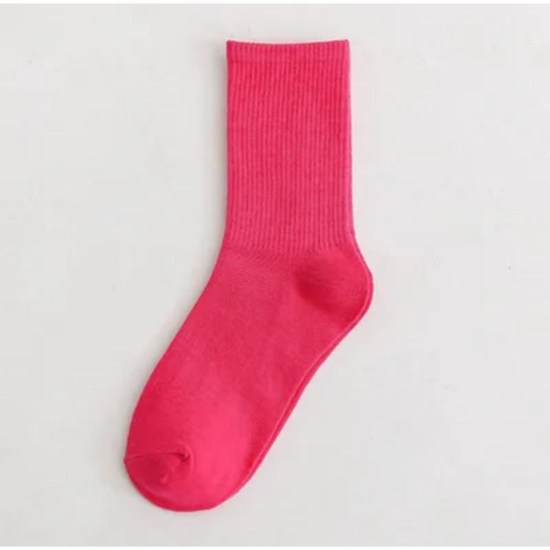 CHAOZHU Ins Fashion 40+ Colors Combed Cotton Skateboard Women Men Socks Unisex Stretch Soft 4 Seasons Fit Basic Daily Sock