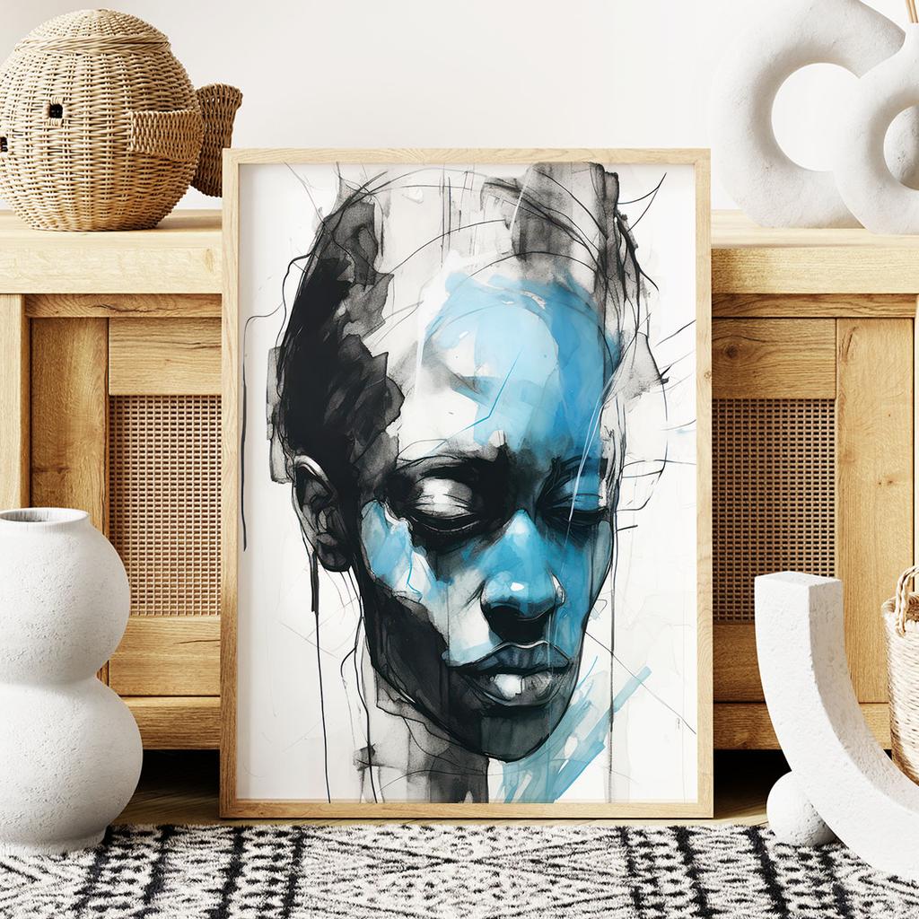 Plakat twarz portret abstrakcja