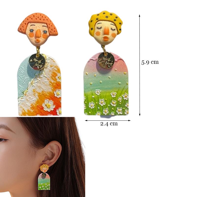 Top Sale Fashion Colourful Dangle Earrings for Women Accessories Stud Earring Pendientes New In Resin Earings