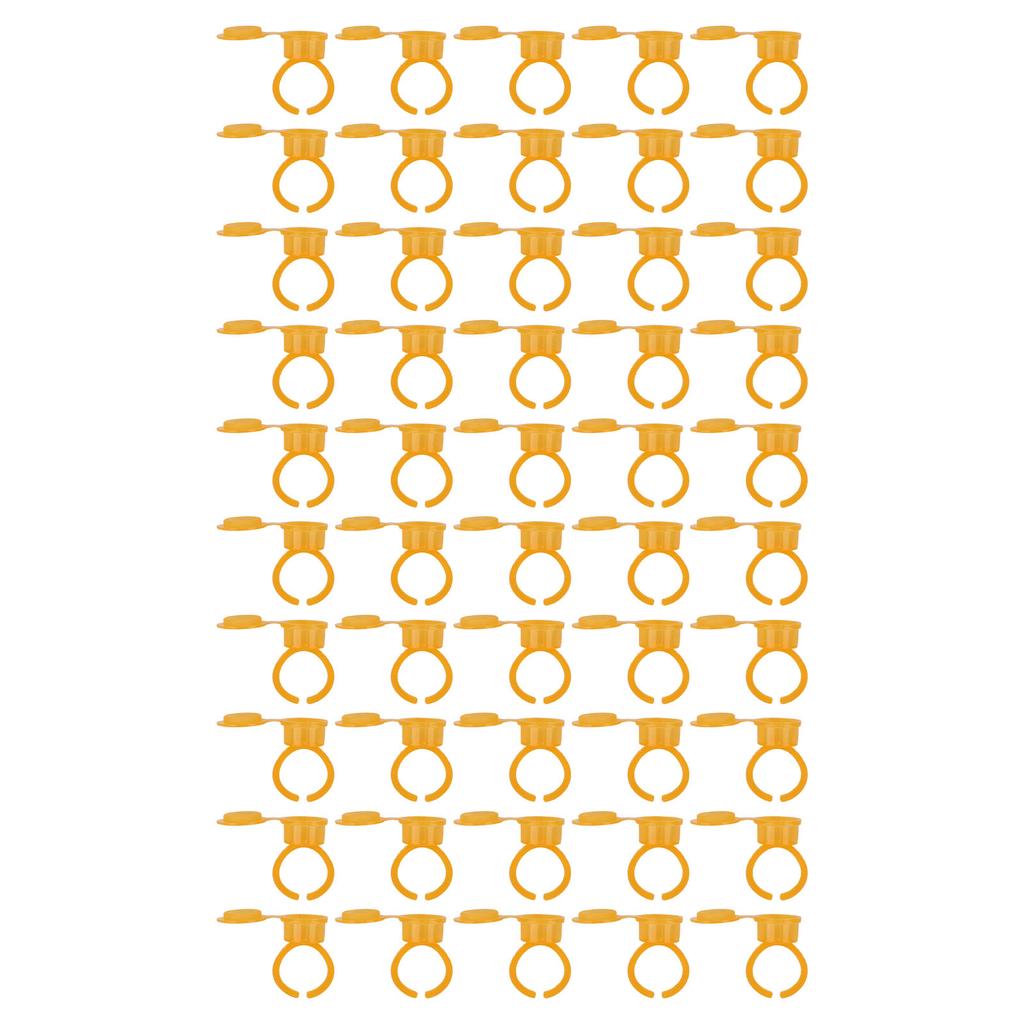 50Pcs Microblading Pigment Ring Cups with Cover for Tattoo Ink Semi Permanent Makeup Eyebrow Glue
