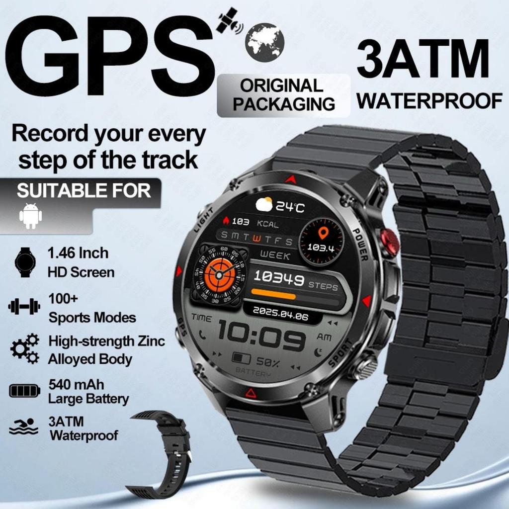 New GPS Precise Positioning Smart Watch IP68 Waterproof Compass Altimeter LED Lighting 100+ Sports Health Management Smart Watch
