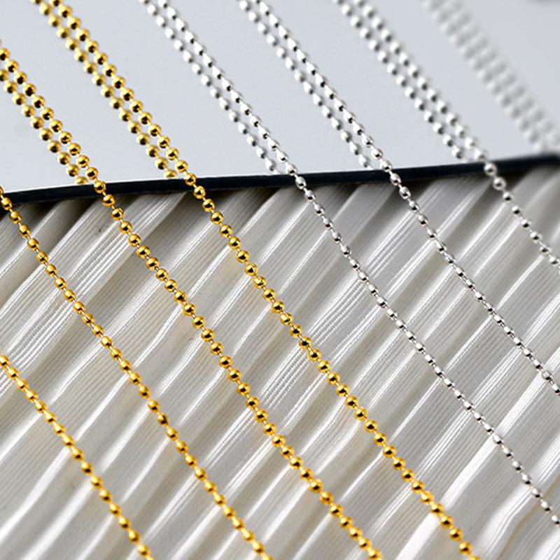50cm mini prego bola de aço corrente prata ouro metal manicure acessórios 3d nail art decorações nail art correntes