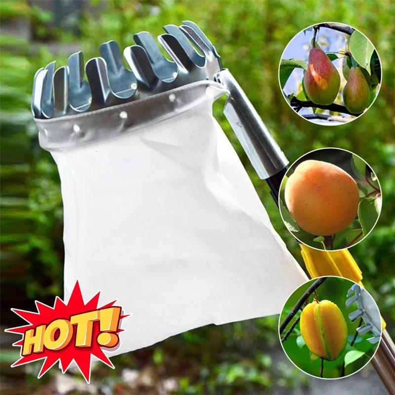 Orchard High Tree Fruit Picker Head Detachable Catcher Bag Apple Pear Orange Harvest Tool for Farm Garden