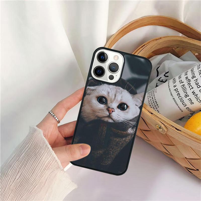 Lovely Pet Cute Animal Cat Phone Case For iPhone 17 Air 16 15 14 11 12 13 Pro  MAX Plus Coque Cover Shell