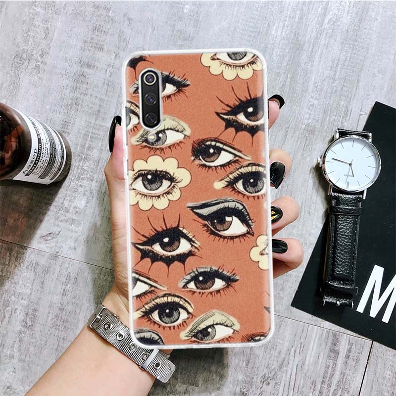 Evil Eye Gold Foil Phone Case For Xiaomi Redmi Note 10 9 8 11 Pro 11T 11S 10S 9S 9A 9C 9T 8T 8A 7 7A 5 Art Pattern Cover Coque