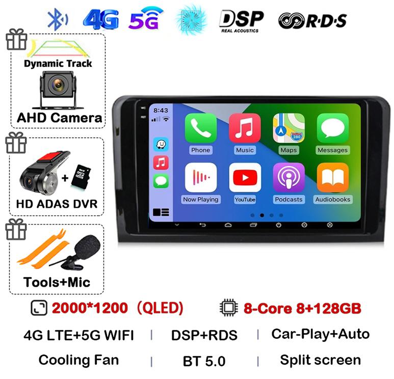 Android 14 Auto CarPlay Car Radio For Mercedes Benz W164 ML GL 2005 - 2012 GPS Multimedia Video Player Stereo 2Din DVD Head Unit