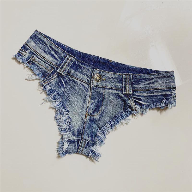 Denim Skinny Super Low Waist Shorts: Women's Sexy Nightclub & Pole Dance Fashion Trend