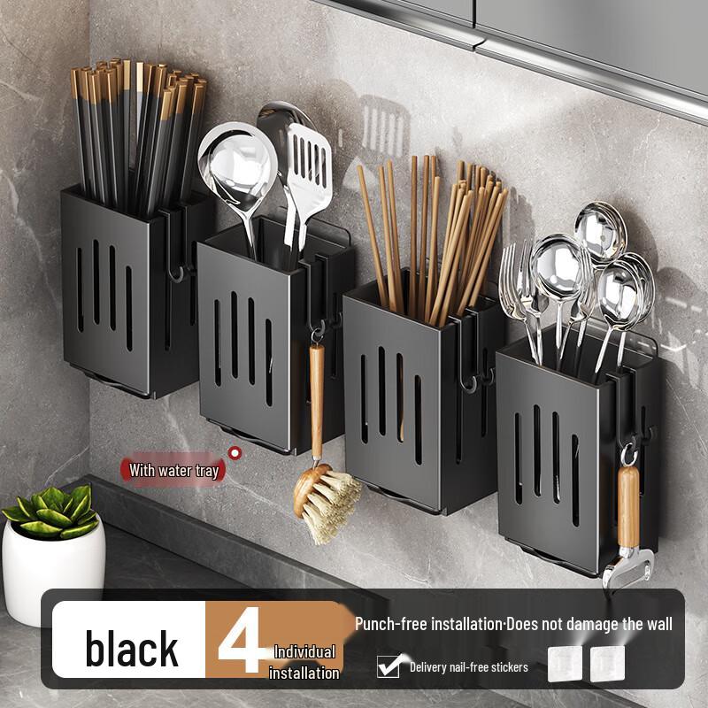 ZISIZ Wall-Mounted Drainable Chopstick Holder