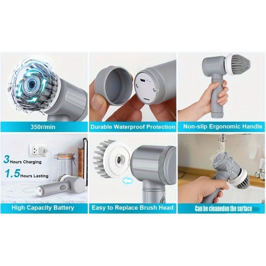 Electric Rotary Scrubber Electric Cleaning Brush 9 In 1 Handheld Kitchen Cleaning Cordless Rotary Scrubber