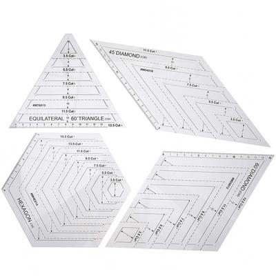 4pcs Transparent Patchwork Sewing Quilting Ruler for DIY Handmade Tailor