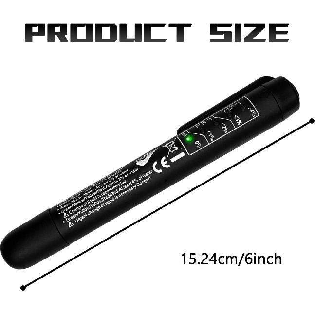Brake Fluid Tester Pen with 5 LED Indicators, High Precision Oil Moisture Analyzer Diagnostic Tool, Universal for DOT 3 DOT 4 DOT 5.1 Hydraulic