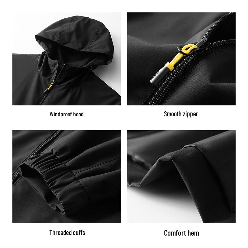 ROMON Men's Autumn Hooded Windproof Business Casual Jacket