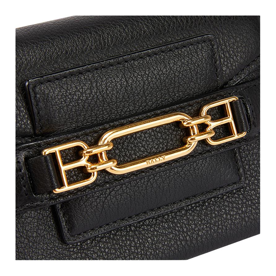 Bally Classic Solid Color Commuter Fashion Flap Leather Chain Crossbody Shoulder Bag Women Bags Black 6237095