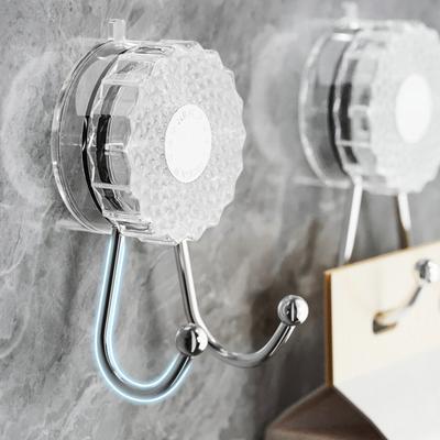 Yousheng 2Pcs Double Hook Wall Hooks No Punching Towel Hook Suction Cup Strong Load Bearing Hanger Waterproof Rustproof Adjustable Hanging Hook for