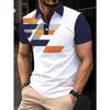 3D Printed Colorful Geometric Pattern Polo Shirt for Men