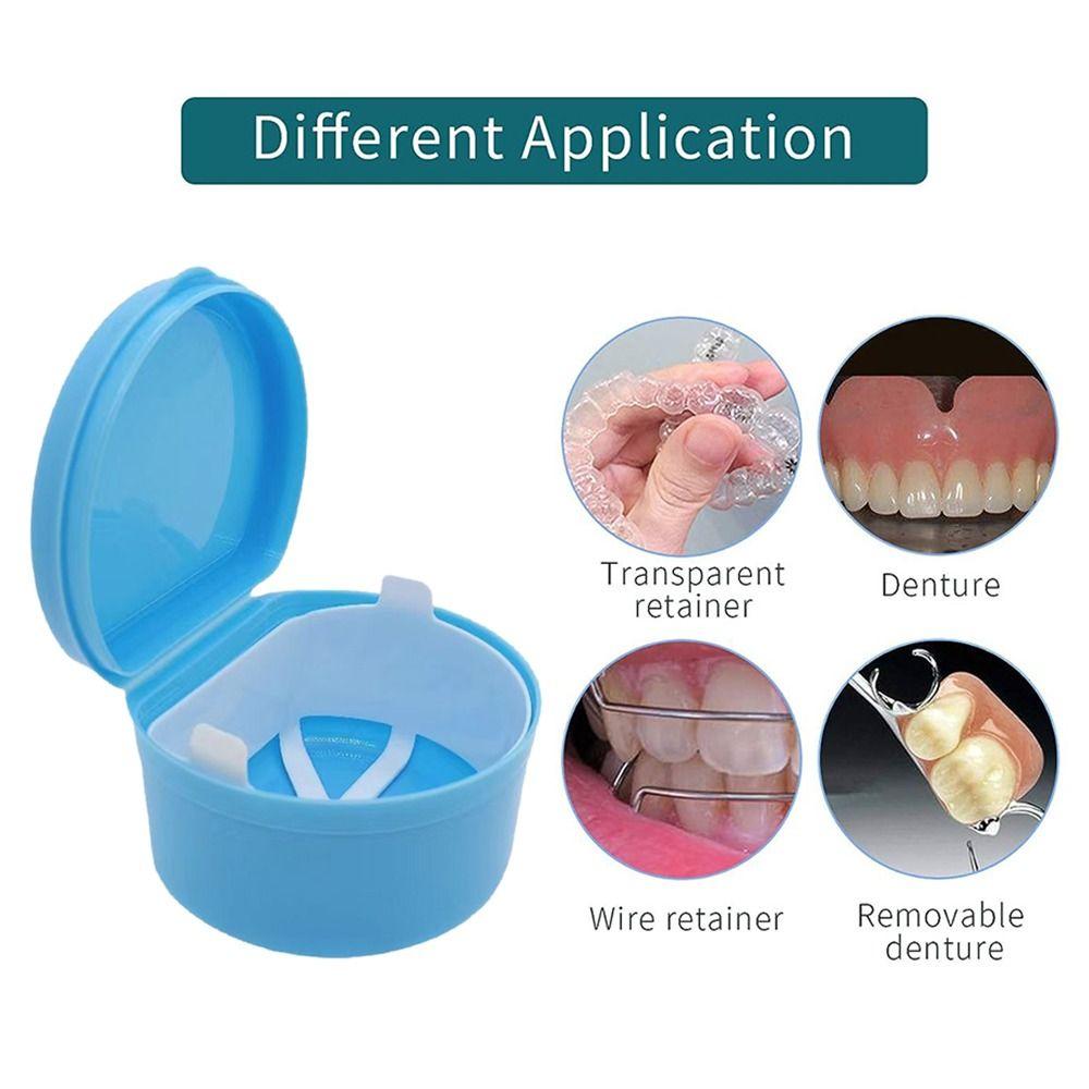 Kunststoff Prothesen Tablett Box Tragbare Zahnspangenbox Falsche Prothesenboxen Alte Leute