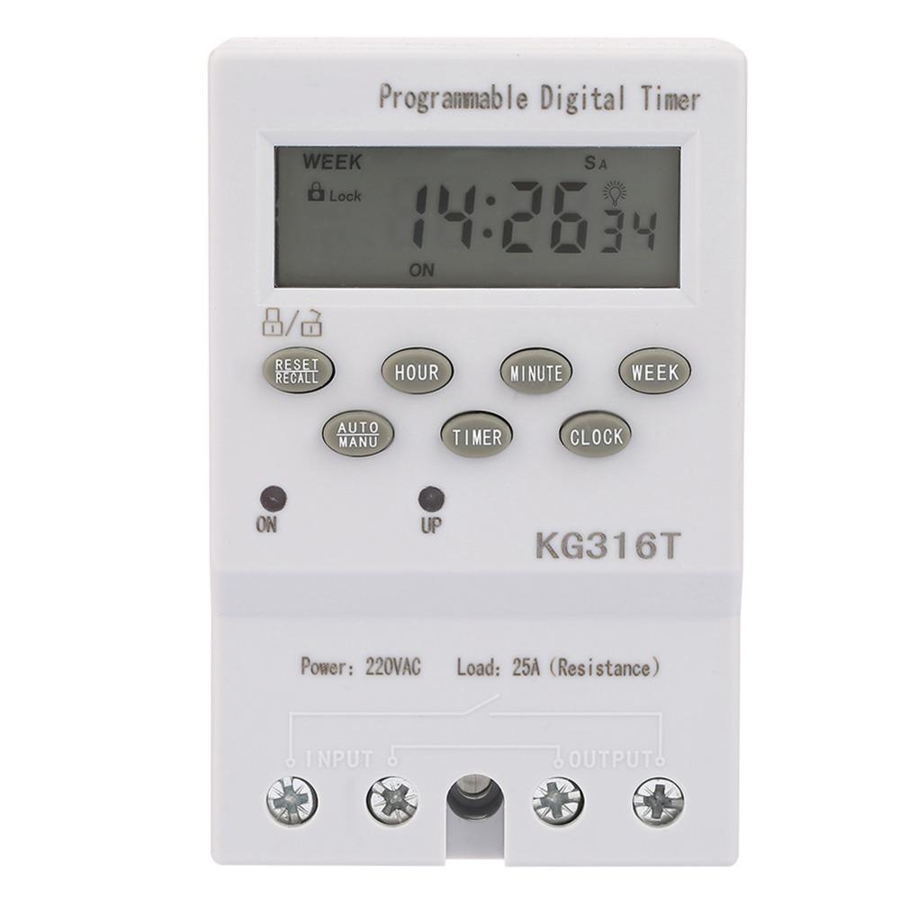 

KG316T AC220V Timer Switch Automatic 1 Minute to 168 Hours Digital Programmable Timer Time Control Digital Display коричневий