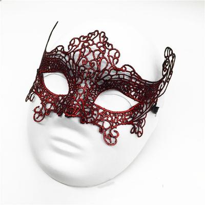 Cosplay Eye Mask Lace Halloween Half Face Mask Carnival Party Mask Red For Stage Show Party Masquerade