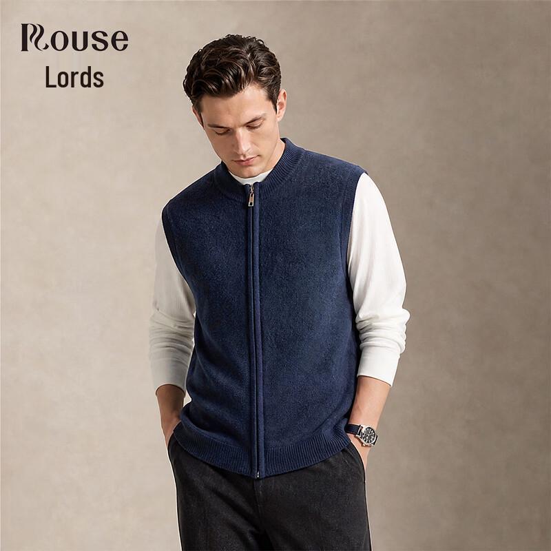 Loz 100% Pure Cashmere Men's Stand-Collar Cardigan Vest
