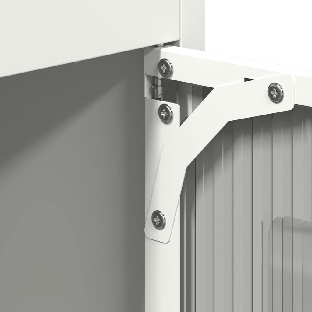 Highboard White 68 x 39 x 123 cm Steel
