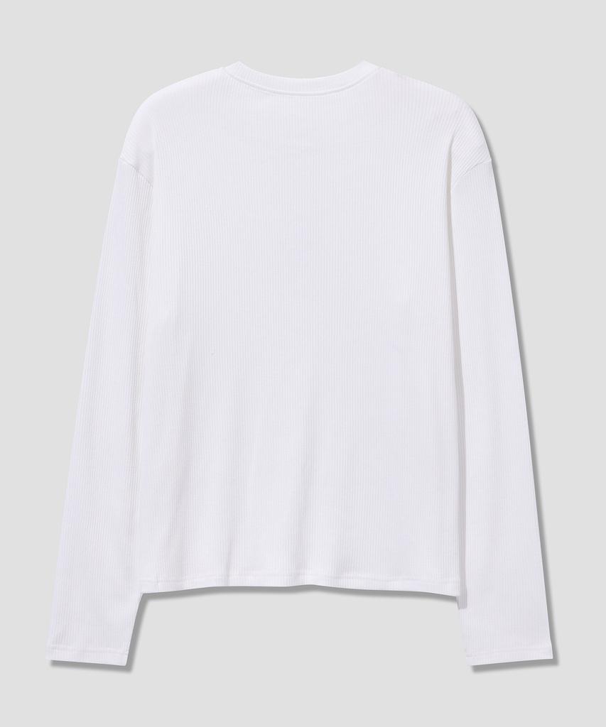 AGOD Soft Henley Neck Long Sleeve [White]